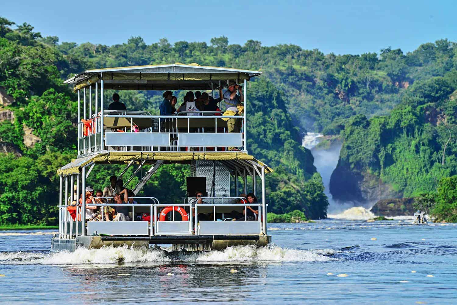 Complete guide to Murchison Falls National Park Uganda 2026 — the world's most powerful waterfall, game drives, Nile boat safari, giraffes, lions and best lodges. Go Safaris Africa.